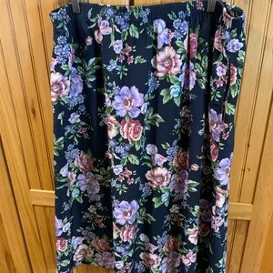 BonWorth Navy Floral A-Line Skirt